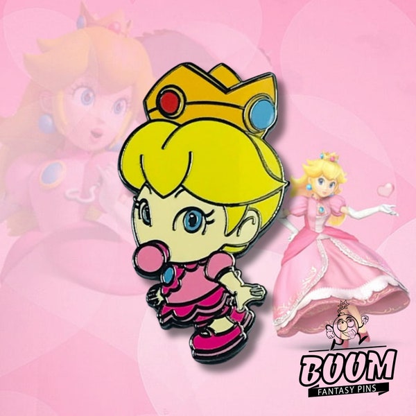 Princess Peach, Mario Bross: Princess peach, Fantasy pins, Strength and charm, Hard enamel, adorable and cute pins, Limited Edition