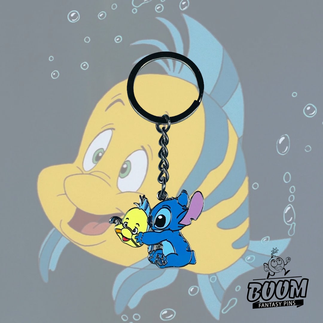 Stitch Keychain, Stitch and Flounder, Lilo&stitch Adorable Disney