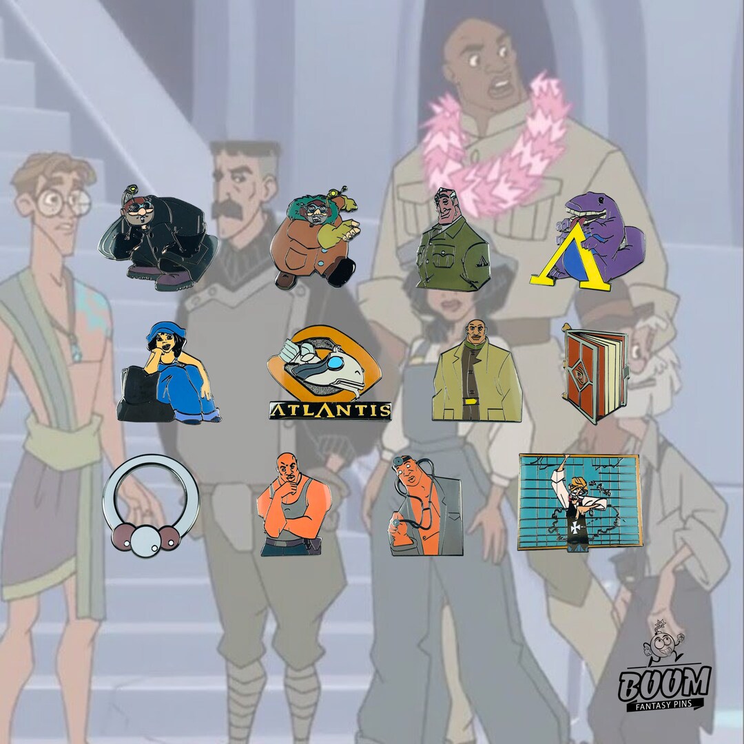 Adorable Atlantis Lot Pin, Atlantis the Lost Empire, Disney Fantasy Pins, Dr. Joshua Sweet