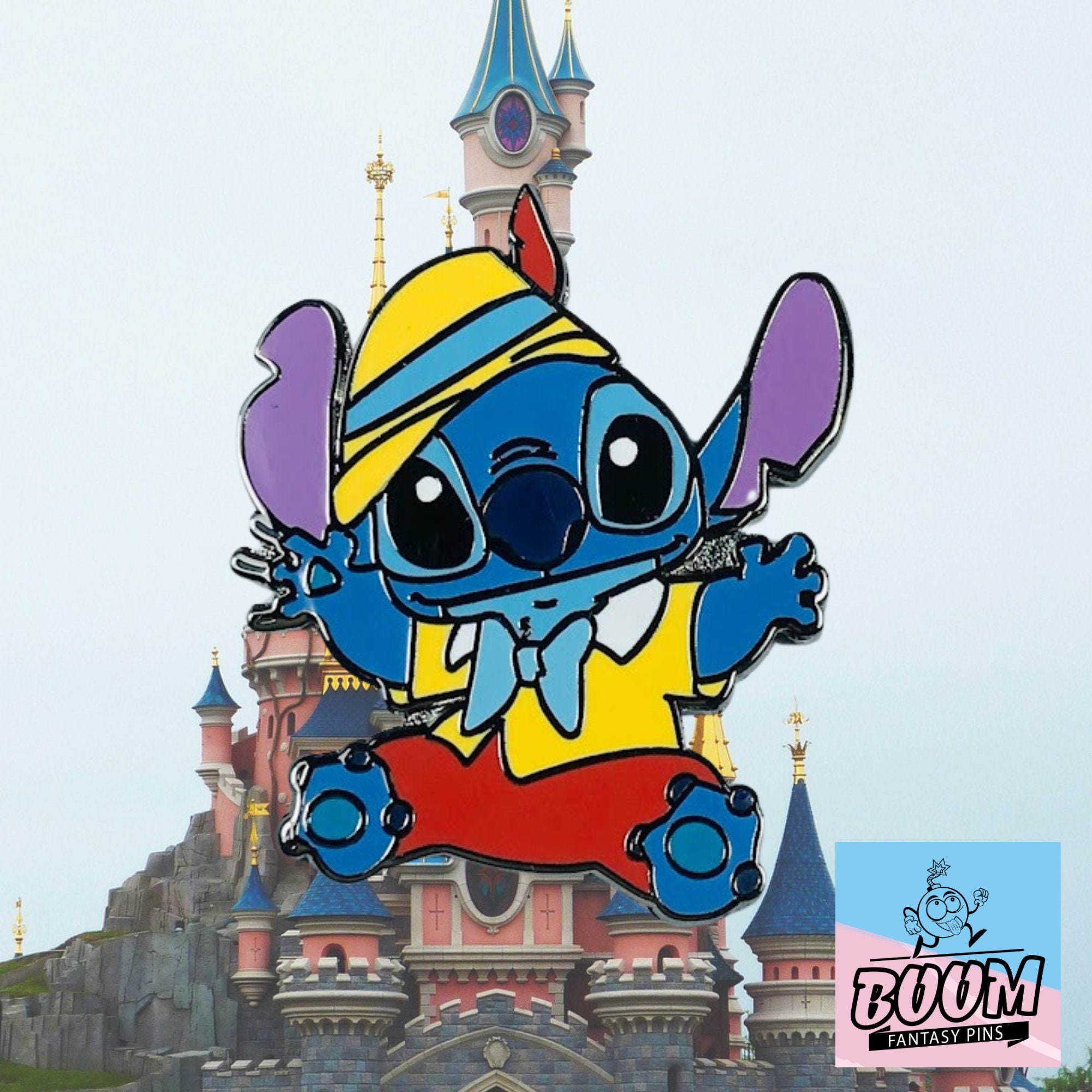 ディズニースティッチ ピンバッジ　ピノキオ ディズニーストア スティッチぬいぐるみ ピンバッジセット ピノキオ