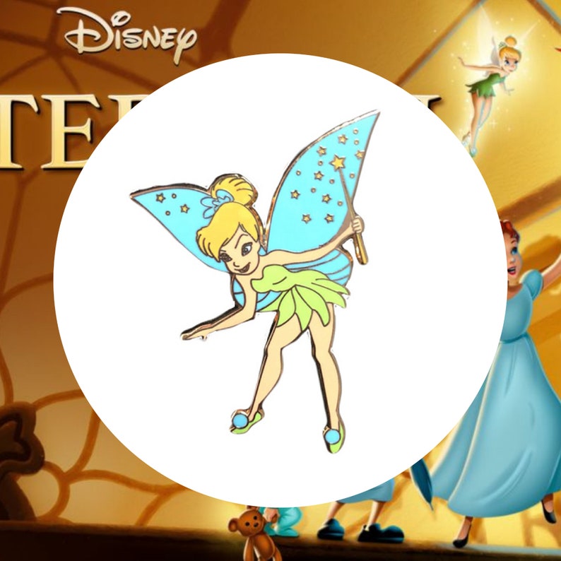 Tinker Bell pin, Peter pan, Disney fantasy pins, The enchanting island of Neverland, Hard enamel, adorable and cute pins, Limited Edition image 6