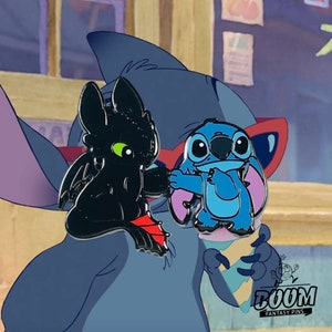 LAST ONES! Stitch and Toothless, Lilo&Stitch: Adorable Disney Fantasy Duo Pin, cute and colorful pin, Perfect gift