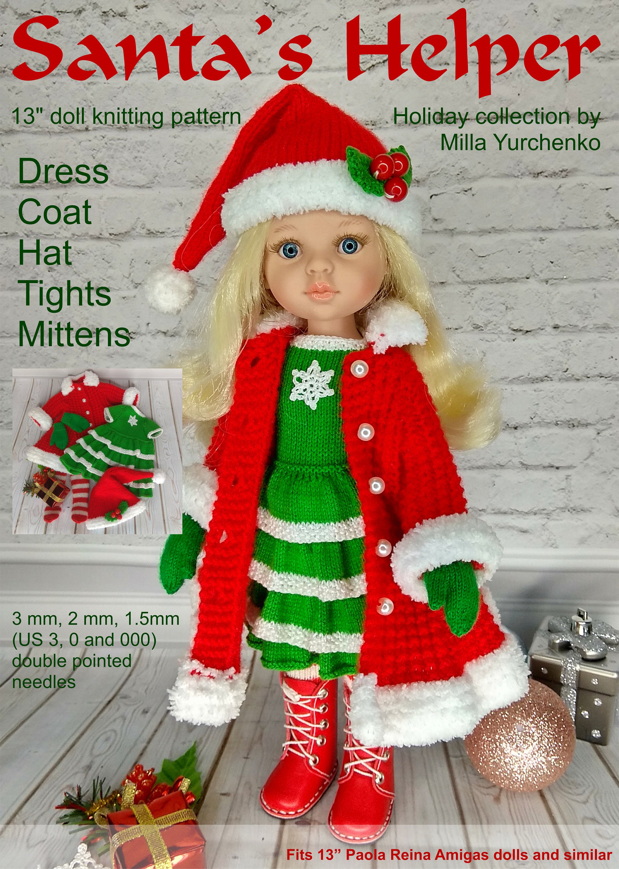 Instant download Christmas doll knitting pattern for 13 Etsy