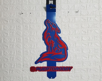 24 Inch Coyote Custom Hood Prop - Metal Car Show Sign - Handmade Powder Coated Steel Car Show Display