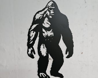 Bigfoot Metal Wall Art: Sasquatch Steel Silhouette - Outdoor Rustic Decor