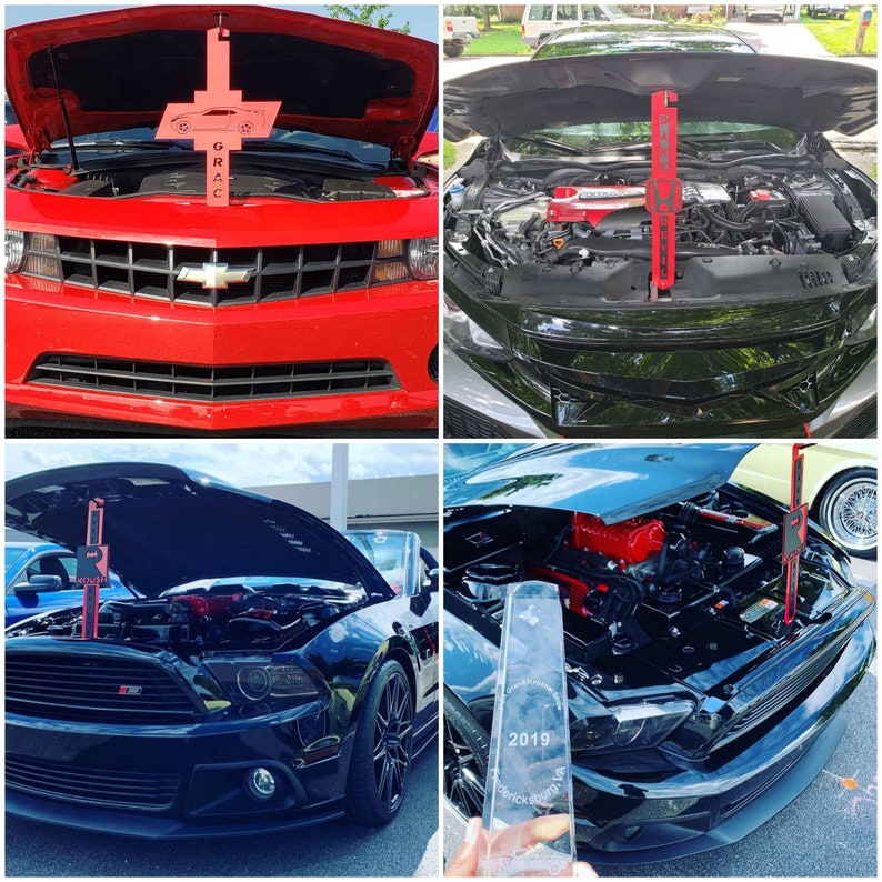 Custom made hood props car show items plaques mustang BMW Etsy
