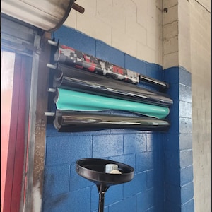 Vinyl Skin Rack Tint and Vinyl Wrap Rack - Wall Mounted Organizer for Vinyl Rolls ...