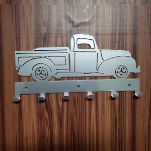 Classic Pickup truck key hanger, Christmas truck, American made wall art, Old Pickup truck,