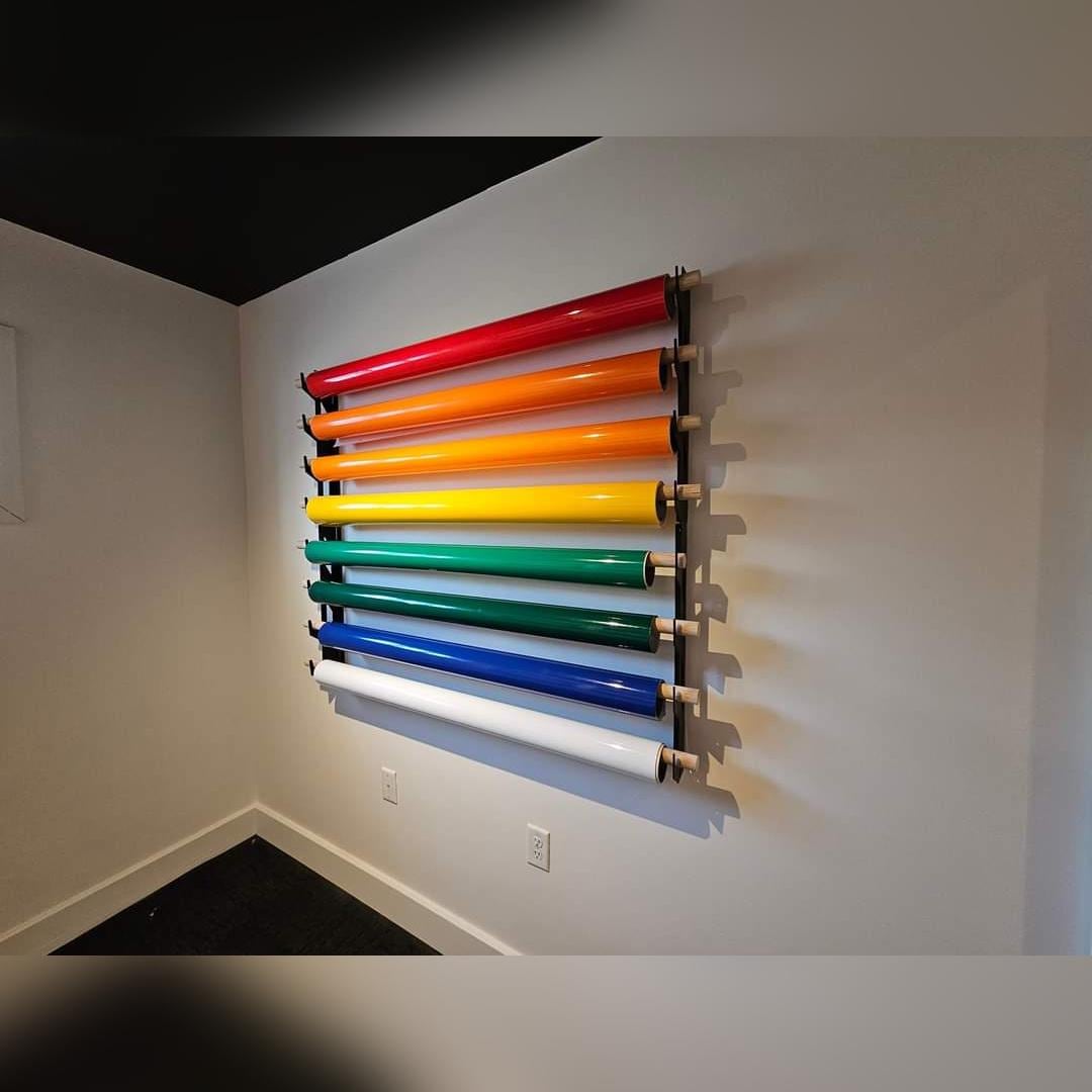Tint Storage Rack Tint and Vinyl Wrap Rack - Wall Mounted Organizer for Vinyl Rolls ...