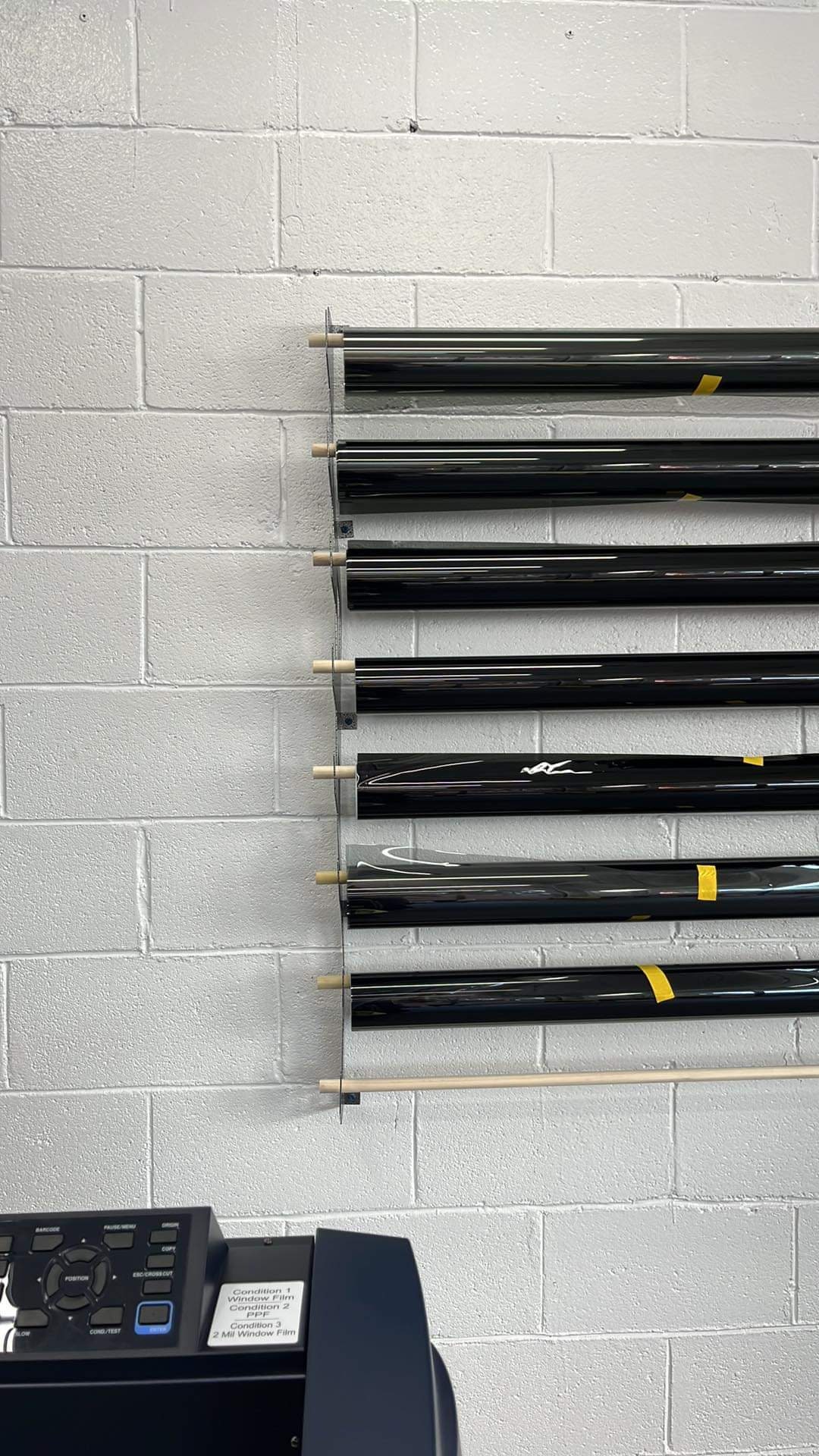 Tint and Vinyl Wrap Rack - Wall Mounted Organizer for Vinyl Rolls ...