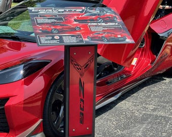Customizable Car Show Display Stand – Powder Coat Metal Show Board Holder