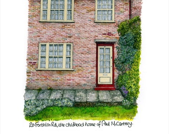 Paul McCartney's Childhood Home Giclee print