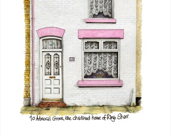 Ringo Starr's Childhood Home Giclee print