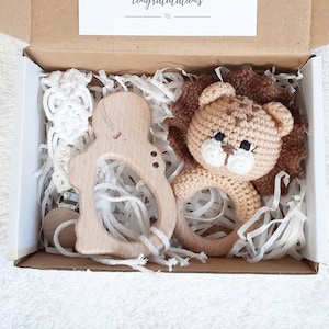 Löwen-Baby-Geschenkbox für erste Malmutter, Löwe-Babypartybevorzugung, Safari-Babyparty, Schwangerschaftsglückwunsch-Geschenkkorb, erwartet Muttergeschenk