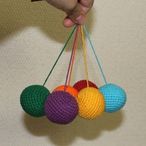 Crochet rainbow montessori ball, crochet baby balls, montessori knit rainbow balls for fine motor skills, dog pet play cat balls