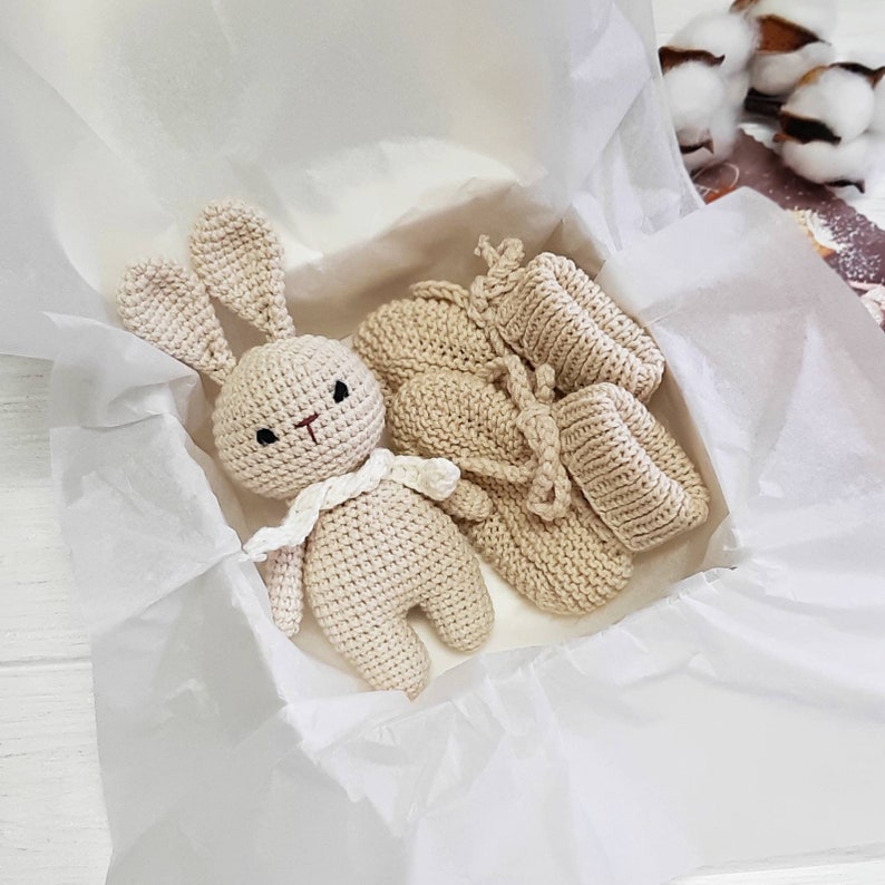 Neutral Rabbit Stuff For Rabbits Bunny Baby Neutral Basket: Stuffed Animal Bunny, Gender Neutral Rattle ...