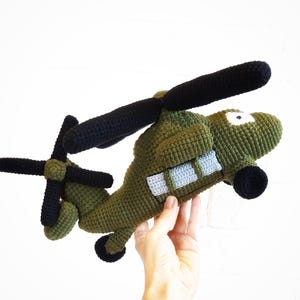 Crochet BlackHawk helicopter toy, Baby boy gift, Crochet airplane toy V22 Osprey, Gift for pilot son, stuffed helicopter, First baby boy toy