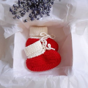 Fly agaric mushroom rattle & santa baby shoes, christmas booties, unique goblincore baby gift, knit rattle and booties, forest baby shower image 7