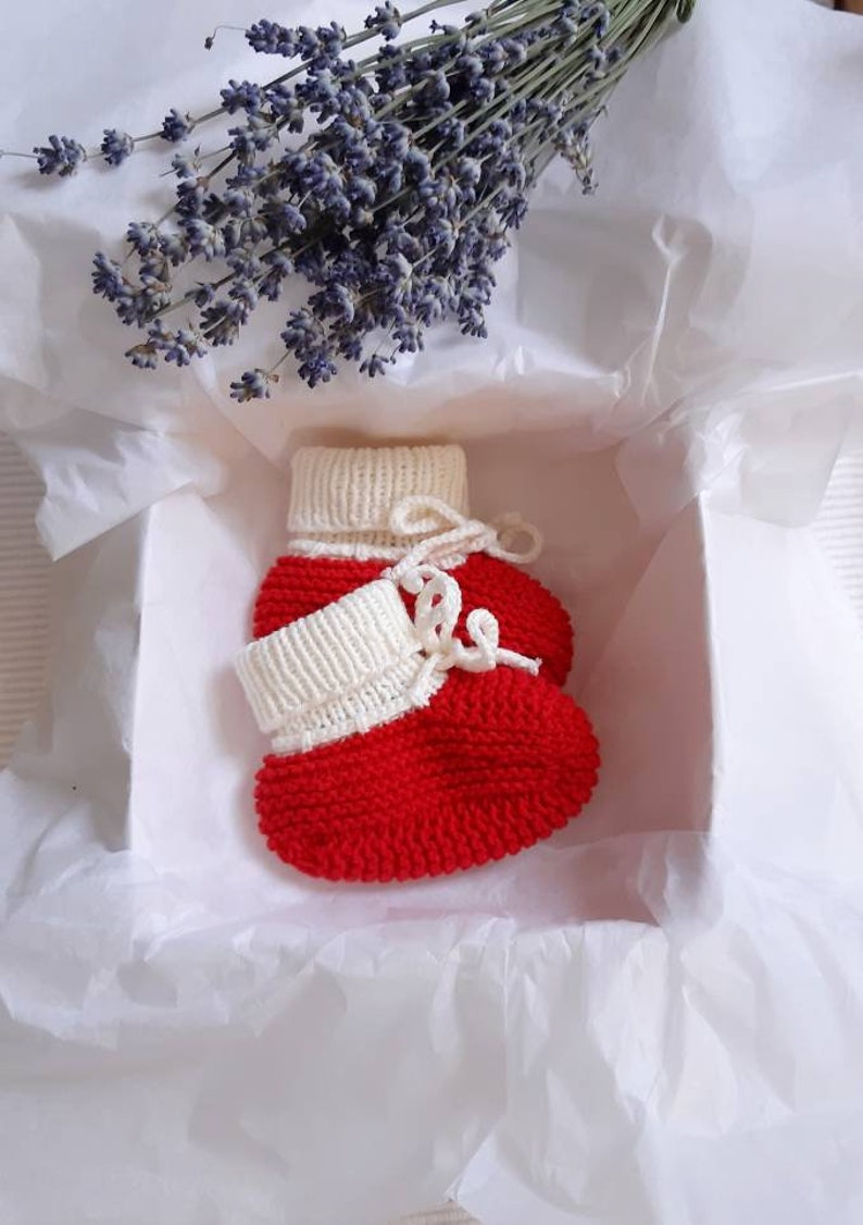 Fly agaric mushroom rattle & santa baby shoes, christmas booties, unique goblincore baby gift, knit rattle and booties, forest baby shower image 7