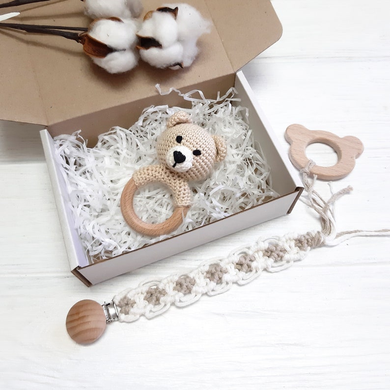 Little Teddy Bear Baby Gift Set Personalized for Woodland Baby Shower ...