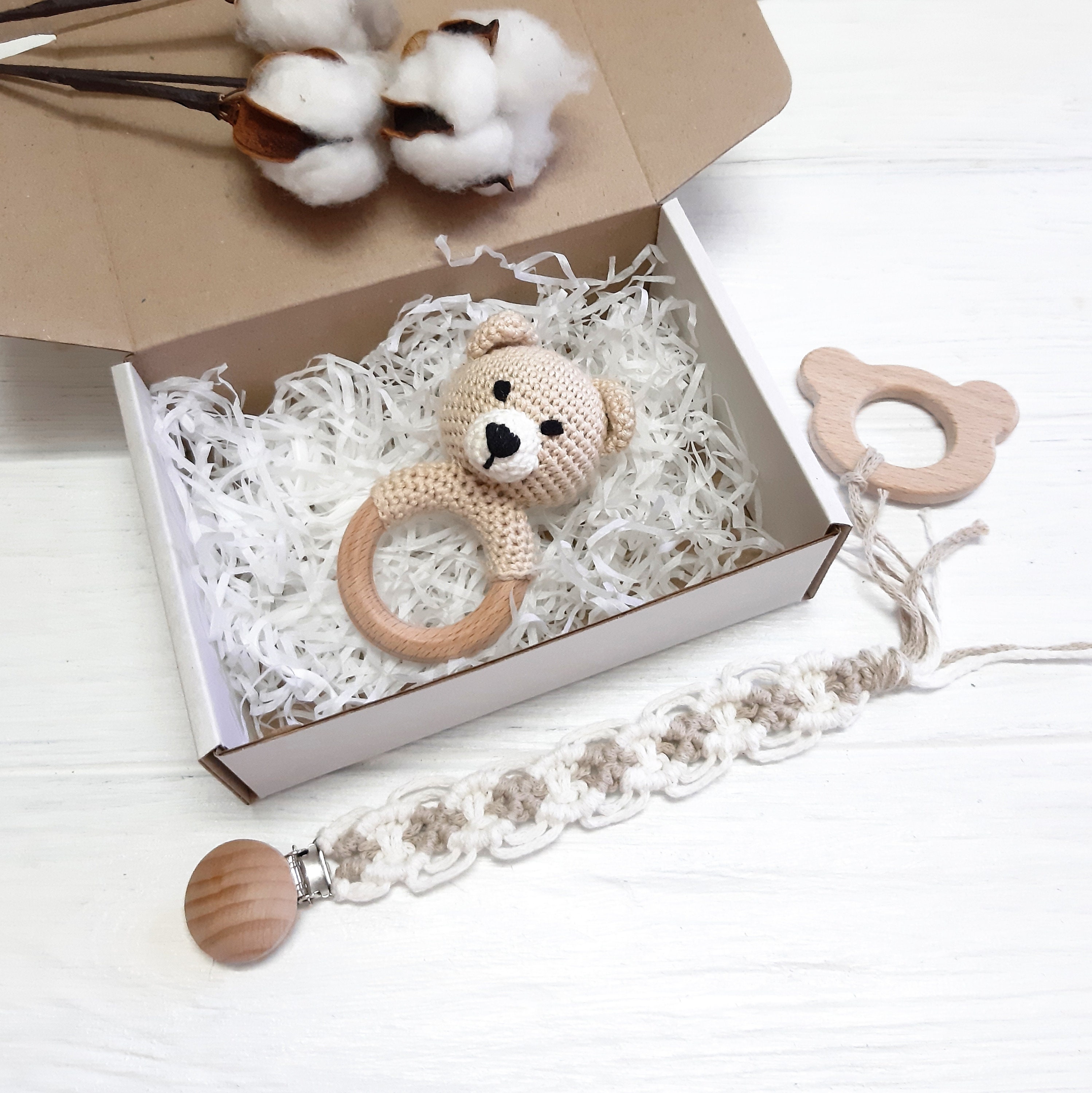 Little Teddy Bear Baby Gift Set Personalized for Woodland Baby Shower ...