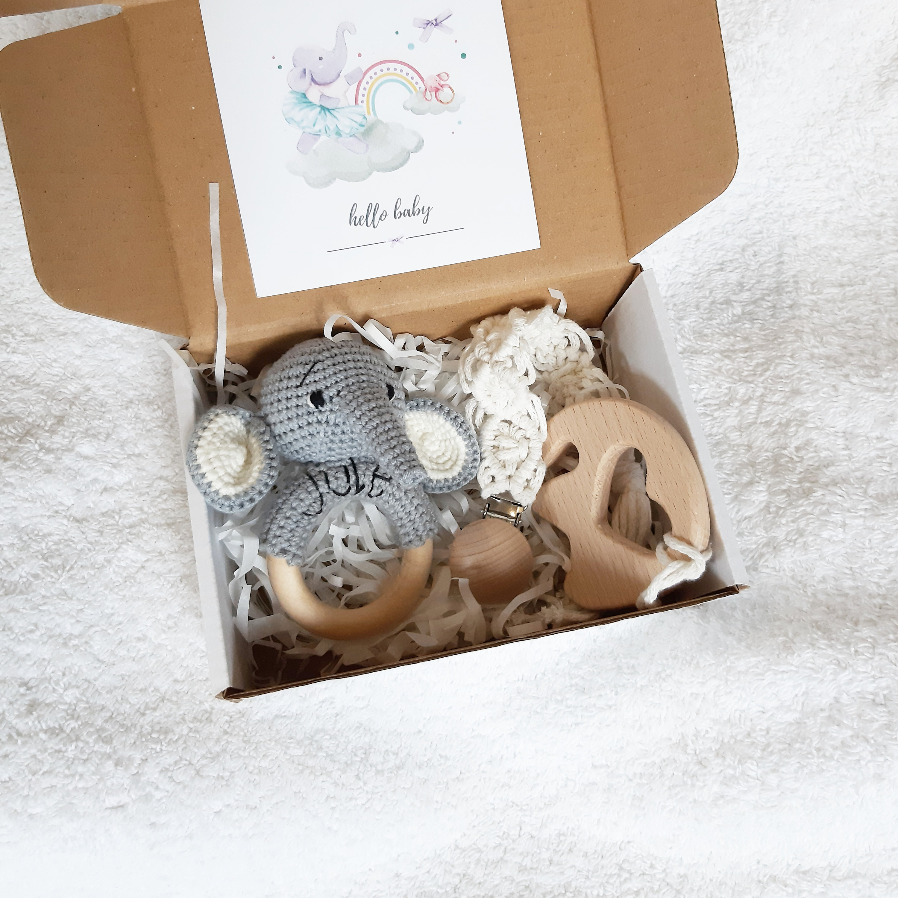 Elephant Baby Boy Gift Box, Its a Boy Gift Basket, Welcome Baby Boy ...