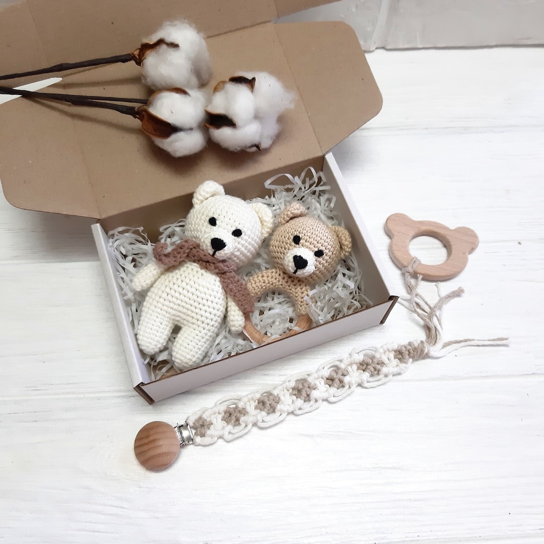 Little Teddy Bear Baby Gift Set Personalized for Woodland Baby Shower ...