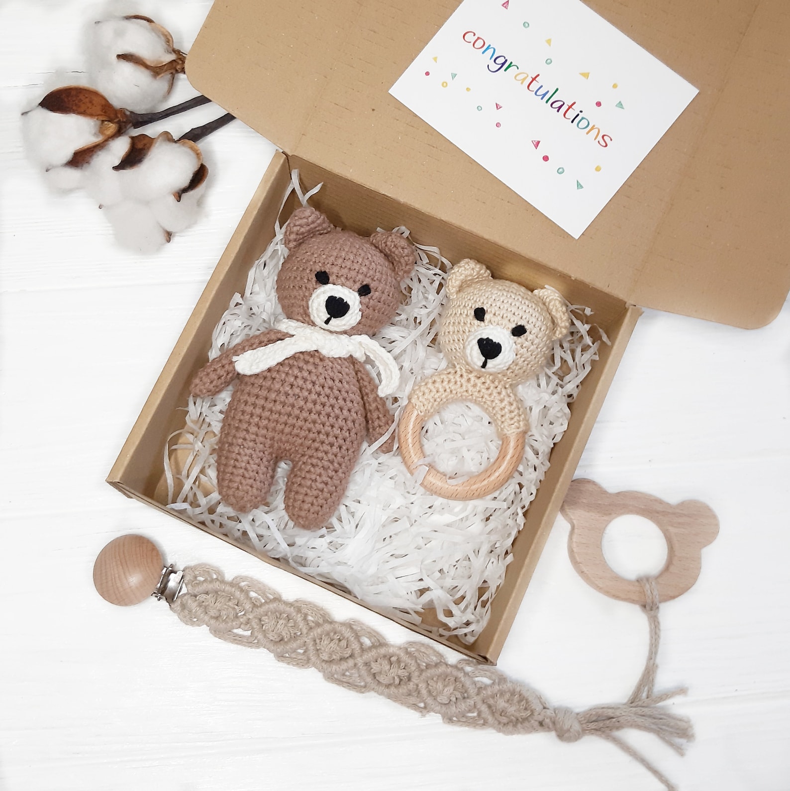 Little Teddy Bear Baby Gift Set Personalized for Woodland Baby Shower ...