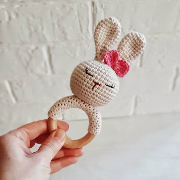 Pink Baby Rattle Etsy