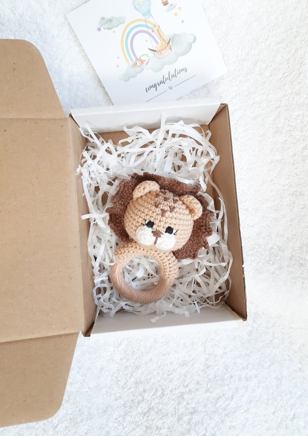 Lion Baby Rattle, Amigurumi Lion Rattle, Lion Baby Shower Gift ...