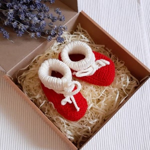 Fly agaric mushroom rattle & santa baby shoes, christmas booties, unique goblincore baby gift, knit rattle and booties, forest baby shower image 9