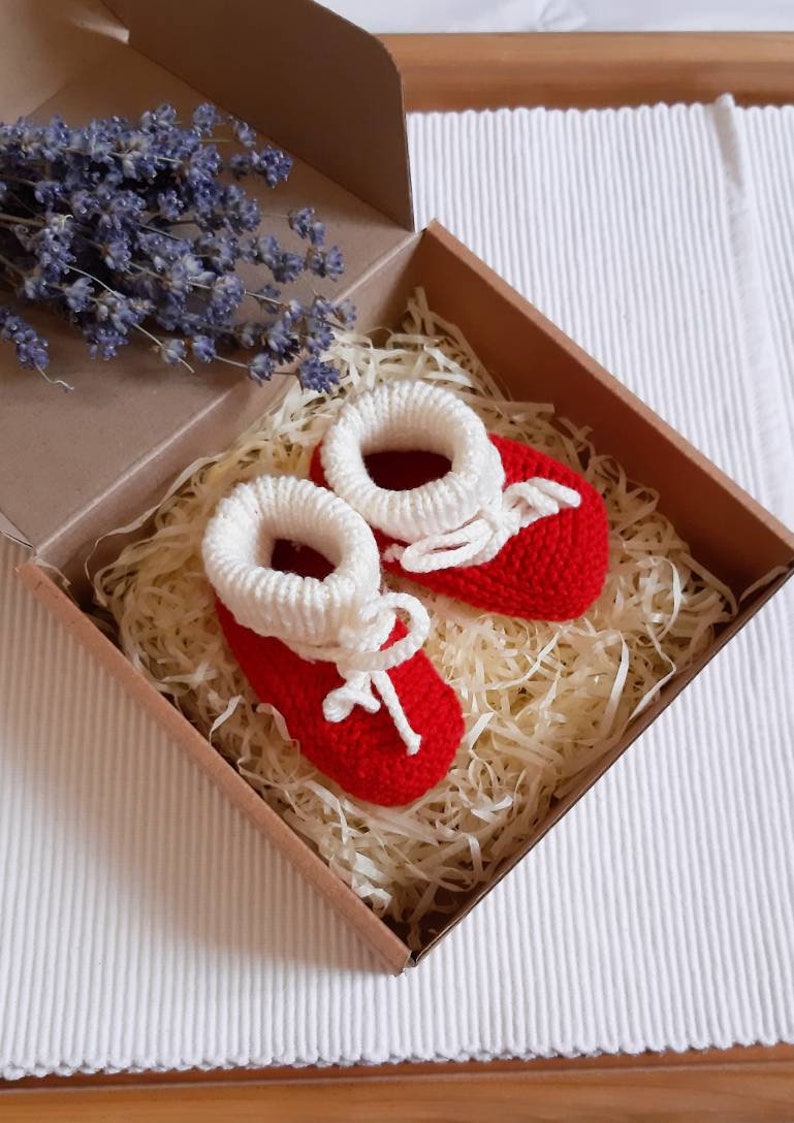 Fly agaric mushroom rattle & santa baby shoes, christmas booties, unique goblincore baby gift, knit rattle and booties, forest baby shower image 9