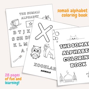 Libro para colorear del alfabeto somalí