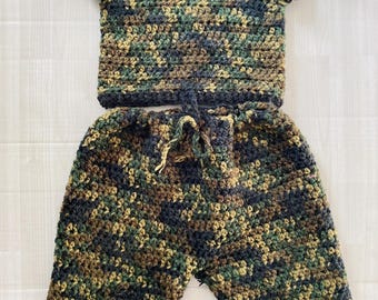 Crochet baby camo set *PDF pattern*