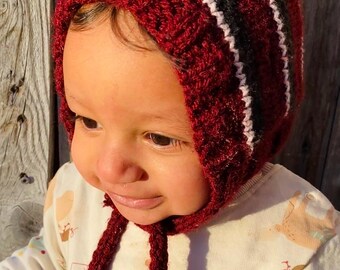 EASY Knit baby bonnet *PDF Pattern* size 6-12months