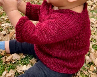 EASY knit baby raglan size 9-12months *PDF PATTERN*