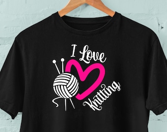 Funny Knitter Tshirt with quote, I love Knitting. Available Plus Size Top Size XS - XL 2XL 3XL 4XL 5XL Free Shipping