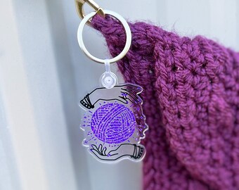 Yarn Magic Keychain Charm, Mystical Keyring Holder for Crocheters and Knitters, Unique Gift of Car Keychain for Yarn Lover