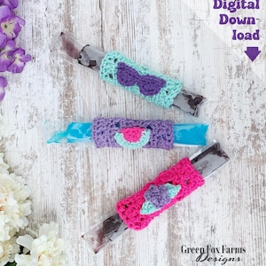 Crochet Popsicle Holder Pattern, Fun crochet ice pop covers, Instant Freeze Pop sleeve tutorial, Kids Cozy gift idea Digital Download ONLY