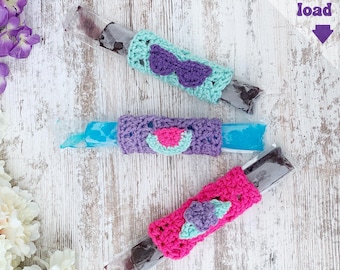 Crochet Popsicle Holder Pattern, Fun crochet ice pop covers, Instant Freeze Pop sleeve tutorial, Kids Cozy gift idea Digital Download ONLY