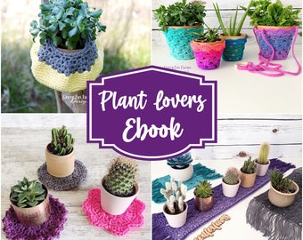 Pattern Bundle, Indoor Plant Lovers Gifts Crochet Patterns to make many sizes of plant accessories - Digital Download ONLY