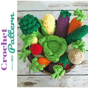 Amigurumi Pattern, Crochet Vegetables, Crochet Toy Pattern, Play Food, Crochet Pattern, Digital Download, Toddler Gift, Toys for Girls image 4