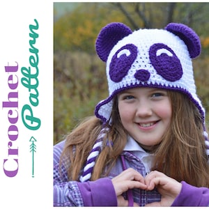 Crochet Hat Pattern, Panda Hat, Crochet Pattern, Winter Hat, Panda Gifts, Crochet Hat, Animal Hat, Toddler Gift, Digital Download