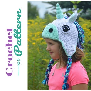 Crochet Patterns, Unicorn Hat, Unicorn Pattern, Crochet Hat Pattern, Unicorn Crochet Pattern, Winter Hat, Digital Download, Birthday Gift