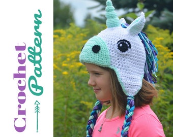 Crochet Patterns, Unicorn Hat, Unicorn Pattern, Crochet Hat Pattern, Unicorn Crochet Pattern, Winter Hat, Digital Download, Birthday Gift