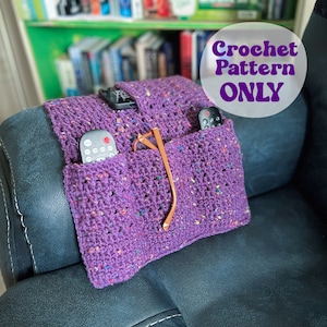 Couch Caddy Crochet Pattern, Sofa Organizer. Pocket Remote Holder, Armchair Hideaway, Father's Day Gift for Men, Digital Download ONLY