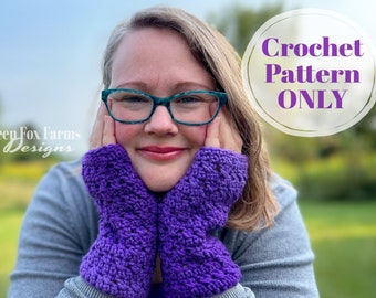 Wrist Warmers Crochet Pattern, Hopscotch Fingerless Gloves Pattern PDF with 4 sizes for Toddler, Child, Teen, Adult Digital Download ONLY