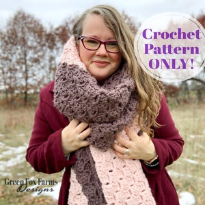 Oversized Scarves Crochet Pattern, Womens Winter Scarf, Chunky Crochet Scarf, Super Long Scarves Winter Accessories Digital Download image 7