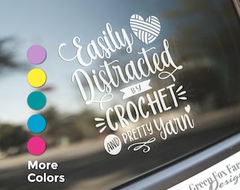 Funny Crocheter Car Window Decal, Custom Wall Sticker for Craft Room, Bumper Sticker for Knitter or Crocheter