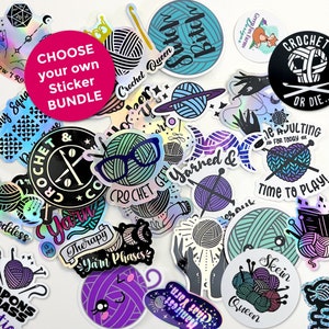 A funny sticker for crocheters, knitters and yarn lovers that make a great gift idea!